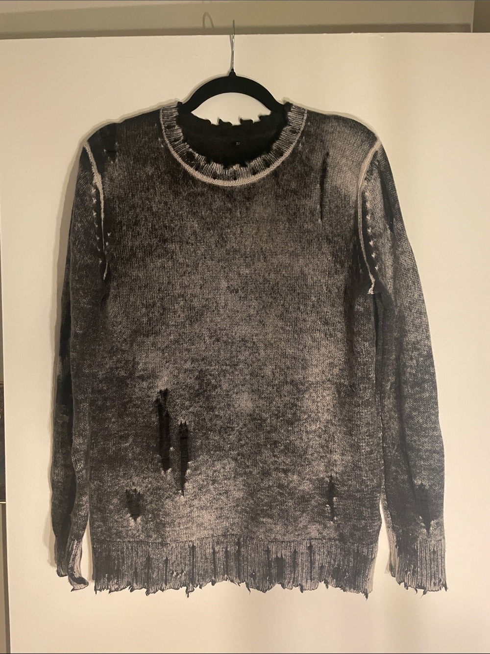 R13 Pure Cashmere Distressed Crewneck Sweater Unisex